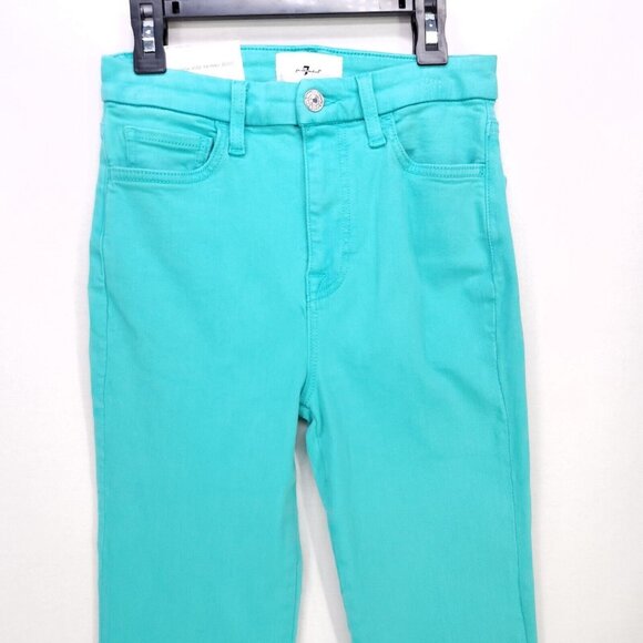 7 For All Mankind Women's Ultra High Rise Skinny Boot Jeans Size 26 Atlantis New - Picture 4 of 16